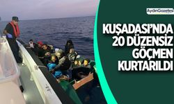 Kuşadası’nda 20 düzensiz göçmen kurtarıldı