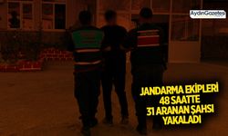 Jandarma ekipleri 48 saatte 31 aranan şahsı yakaladı