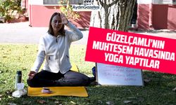 Güzelçamlı’nın muhteşem havasında yoga yaptılar