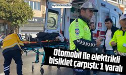 Otomobil ile elektrikli bisiklet çarpıştı: 1 yaralı