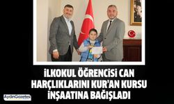 İlkokul öğrencisi Can harçlıklarını Kur'an kursu inşaatına bağışladı