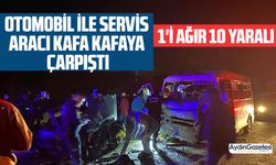 Otomobil ile servis aracı kafa kafaya çarpıştı: 1'i ağır 10 yaralı