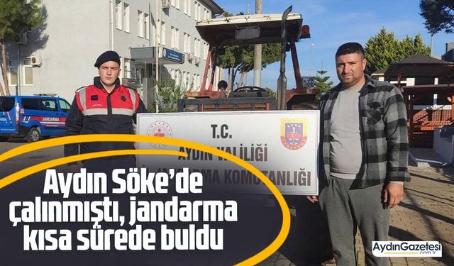 Aydın Söke’de çalınmıştı, jandarma kısa sürede buldu