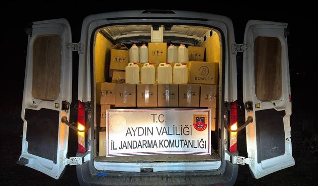 Germencik'te Jandarma ekipleri 1 ton 600 litre etil alkol ele geçirdi