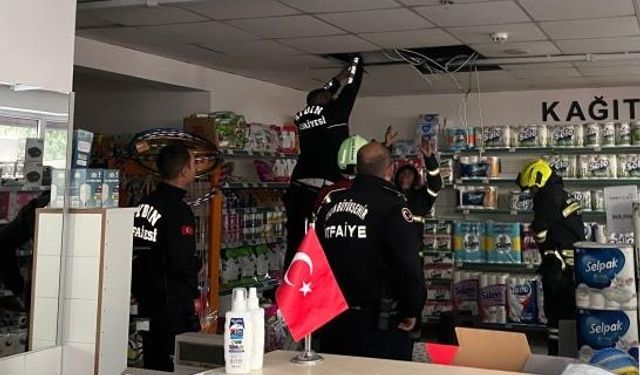 Markette çıkan yangın panikletti